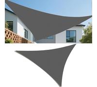 Voile d'ombrage imperméable et résistant aux déchirures pour terrasse, balcon, jardin, gris foncé, 8 x 8 x 8 m avec anneau pour installation facile