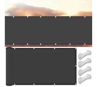 Voile d'ombrage imperméable gris foncé 360 x 420 cm, protection UV 98 %, indéchirable, léger et pare-soleil pour extérieur, jardin, terrasse, auvent, parapluie