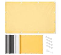 Voile d'Ombrage Imperméable Jaune Robuste 1.3x1.8M Rectangulaire 98% Protection UV Auvent Extérieur avec Œillets et Cordes pour Terrasse Balcon Piscine