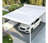 Voile D'ombrage Imperméable Rectangulaire 1.6x4.8M/160x480cm Voiles Ombrages,Bâche Ombrage Polyester Protection UV Solaire pour Patio Terrasse,avec Oeillets et CordonsBlanc