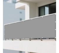 Voile d'ombrage Imperméable Rectangulaire 190 x 700 cm UV Résistant Voile d'ombrage Jardin Antidéchirure pour Jardin Terrasse Extérieur Patio Piscine Balcon, Gris Clair