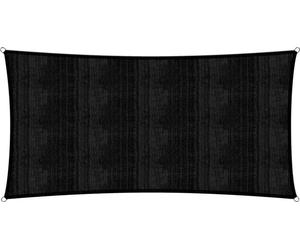 Voile d'ombrage Lumaland avec cordes de fixation, 100 % HDPE avec stabilisateur pour protection UV, rectangulaire 5 x 7 mètres, noir