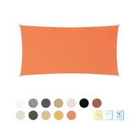 Lumaland Voile d'ombrage Cordes de Fixation incluses | Rectangulaire 2 x 4 mètres Protection Solaire | 100% HDPE avec Le Filtre UV de Protection [Orange]