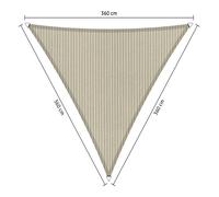 Voile d'ombrage perméable - Triangle - 3,6 x 3,6 x 3,6 m - Shadow Comfort