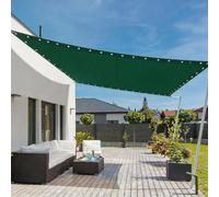 Voile d'ombrage Rectangle 370 x 460 cm Protection UV, Anti-Déchirure, Coupe-Vent, Imperméable Renforce Épaissir Voile Ombrage avec Cordes pour Terrasse Jardin Extérieur, Vert Foncé