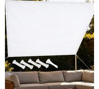 Voile D'ombrage Rectangulaire 0.7x3m Imperméable Toile Ombrage avec Oeillets 200 g/m² UV Protection pour Patio Jardin, Terrasse, Extérieur,Balcon,Sable,Blanc