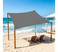 Voile d'ombrage Rectangulaire 1.15 x 2.3 m Protection Solaire Anti-UV 185G M² HDPE Toile Tendue avec Cordes pour Patio Jardin Terrasse Extérieur avec Corde, Gris