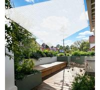 Voile d'ombrage Rectangulaire 130 x 685 cm HDPE Tissue Respirant & 95% UV Protection Filet d'ombrage Extérieur avec Œillets avec Cordes, sans Perçage pour Balcon, Terrasse, Blanc