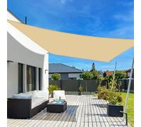 Voile d'ombrage rectangulaire, 2,5 x 2,5 mètres, couleur sable, imperméable, protection UV 95%, polyester (PES)