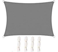 Voile d'ombrage rectangulaire 25 x 35 m, respirante, grise, pour jardin ou terrasse
