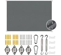Voile d'ombrage rectangulaire 3 x 4 m - Imperméable - Balcon - Avec kit de fixation