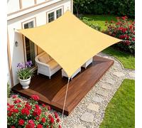 Voile d'ombrage Rectangulaire 370 x 460 cm Protection Solaire Anti-UV 185G M² HDPE Voile Ombrage avec Cordes pour Camping Piscine Balcon Camping Pergola, Couleur Crème