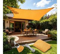 Voile d'ombrage rectangulaire 4 x 5 m, 180 g/m² HDPE, perméable au vent, protection solaire, protection UV à 95 %, résistant aux intempéries, voile d'ombrage pour terrasse, jardin, balcon, véranda, ab