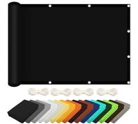 Voile d'ombrage Rectangulaire 5.2 x 6.8 m Rectangulaire Imperméable UV Protection Voiles Ombrages avec Oeillets et Cordons pour Patio Jardin Terrasse Extérieur, Noir