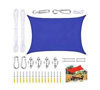 Voile D'ombrage Rectangulaire De Jardin, Auvent Étanche avec Kit Fixation, for Terrasse Extérieure, Piscine, Plage(Blue,3x5m)