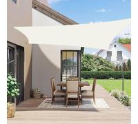 Voile d'ombrage rectangulaire, dimensions 2,5 x 2,5 mètres, imperméable, couleur crème, matière : polyester PES (95%), protection UV