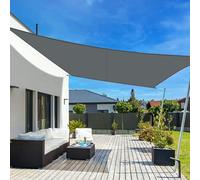 Voile d'ombrage rectangulaire, dimensions 2,5 x 3 mètres, imperméable, couleur anthracite, en polyester PES, protection UV 95%