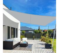 Voile d'ombrage rectangulaire, dimensions 3x4 mètres, imperméable, couleur gris clair, en polyester PES, protection UV 95%