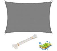 Voile d'ombrage rectangulaire en HDPE - WOLTU - 2x4m - Gris - Protection anti-UV