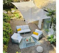 Voile d'ombrage rectangulaire en macramé 3 x 2 m Jardiline