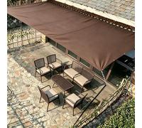 Voile D'ombrage Rectangulaire Imperméable, 2.1x3.7M Toile Ombrage Rectangulaire Filet D'ombrage Bâche Ombrage Protection UV Solaire pour Jardins Balcons Pergola Terrasse - Marron