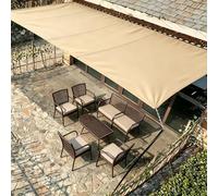 Voile D'ombrage Rectangulaire Imperméable, 2.4x2.7M Toile Ombrage Rectangulaire Filet D'ombrage Bâche Ombrage Protection UV Solaire pour Jardins Balcons Pergola Terrasse - Jaune Sable