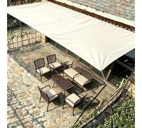 Voile D'ombrage Rectangulaire Imperméable, 2.4x3.7M Toile Ombrage Rectangulaire Filet D'ombrage Bâche Ombrage Protection UV Solaire pour Jardins Balcons Pergola Terrasse - Blanc cassé