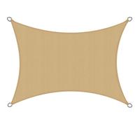 Voile d'ombrage rectangulaire imperméable 3x4m SolVision PS9, sable