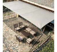Voile D'ombrage Rectangulaire Imperméable, 4.6x5.5M Toile Ombrage Rectangulaire Filet D'ombrage Bâche Ombrage Protection UV Solaire pour Jardins Balcons Pergola Terrasse - Gris Clair