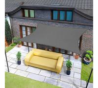 Voile d'ombrage rectangulaire, imperméable, dimensions 3,5 x 4,5 mètres, couleur anthracite, protection UV 95%, en polyester