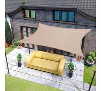 Voile d'ombrage rectangulaire, imperméable, dimensions 3x4,5 mètres, couleur taupe, protection UV 95%, polyester