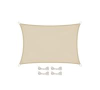 Linxor Voile d'ombrage rectangulaire toile imperméable et anti-UV 2 x 3 m Beige