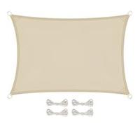 Linxor Voile d'ombrage rectangulaire toile imperméable et anti-UV 2 x 3 m Beige
