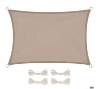 Voile d'ombrage rectangulaire imperméable et anti-UV -2 x 3 m - Taupe
