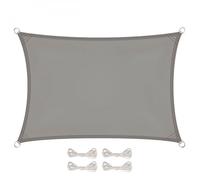 Voile d'ombrage rectangulaire imperméable et anti-UV - 3 x 4 m - Gris - Linxor