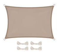 Voile d'ombrage rectangulaire imperméable et anti-UV - 3 x 4 m - Taupe - Linxor