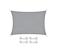Voile d'ombrage rectangulaire imperméable et anti-UV - 3 x 5 m - Gris -