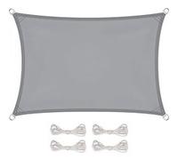 Linxor Voile d'ombrage rectangulaire 3 x 5 m – imperméable et anti-UV – Gris