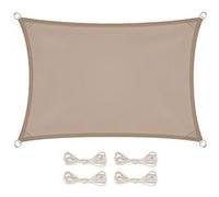 Voile d'ombrage rectangulaire imperméable et anti-UV - 3 x 5 m - Taupe - Linxor Taupe G