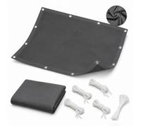 Voile d'Ombrage Rectangulaire Imperméable Robuste Gris Foncé Protection UV Auvent Jardin Extérieur 0.85x5.5M avec Œillets et Corde pour Terrasse Balcon Cour