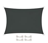 Voile d'ombrage rectangulaire pour terrasse, jardin, toile imperméable et résistant UV - 3 x 4 m - Gris foncé - Linxor