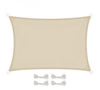 Voile d'ombrage rectangulaire pour terrasse, jardin, toile imperméable et résistant UV - 4 x 5 m - Beige - Linxor