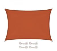 Voile d'ombrage rectangulaire pour terrasse, jardin, toile imperméable et résistant UV - 4 x 5 m - Terracotta - Linxor