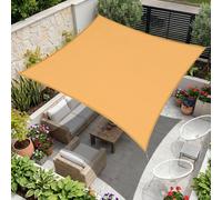Voile d'ombrage rectangulaire, protection solaire, 180 g/m², HDPE, protection UV, filet d'ombrage avec anneau en D et corde, pour extérieur, balcon, jardin, terrasse, 3 x 3 m