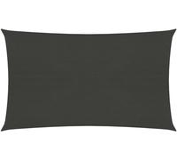 Voile d'ombrage rectangulaire, protection UV 90%, PEHD respirant 160 g/m², anthracite, 3x6 m, résistante moisissure et vent, fixation acier inoxydable
