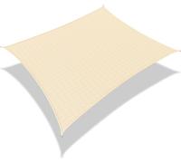 Voile d'ombrage rectangulaire VOUNOT en PEHD avec kit de fixation, 3 x 2,5 m, ivoire