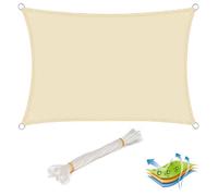 WOLTU Voile d'ombrage rectangulaire 3x4 m Respirante en HDPE, Toile d'ombrage Protection Solaire, Anti 85% UV Contre Le Vent, pour Jardin terrasse Camping Crème