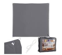 Voile d'ombrage Relaxdays, 2 x 2 m, Polyester Hydrofuge, œillets & Cordes, carré, Gris foncé