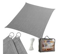 Voile d'ombrage Relaxdays, 2x3 m, HDPE Respirant, Jardin & Balcon, Cordes de Tension, rectangulaire, Gris foncé