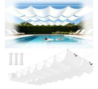 Voile d'ombrage Rétractable 1.8 x 2.6 m Imperméable, Protection UV, Protection Solaire, Indéchirable, Pergola de Rechange avec Œillets et Corde, pour Jardin Terrasse, Blanc